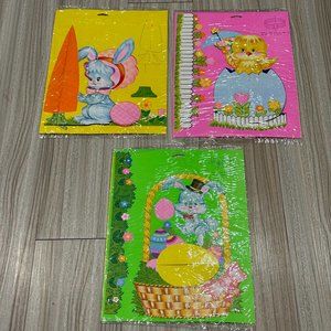 Vintage Easter Unlimited Honeycomb Diecut Centerpiece Kitsch Decoration LOT of 3